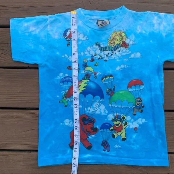 Vintage Liquid Blue Grateful Dead Parachute Bears T-Shirt